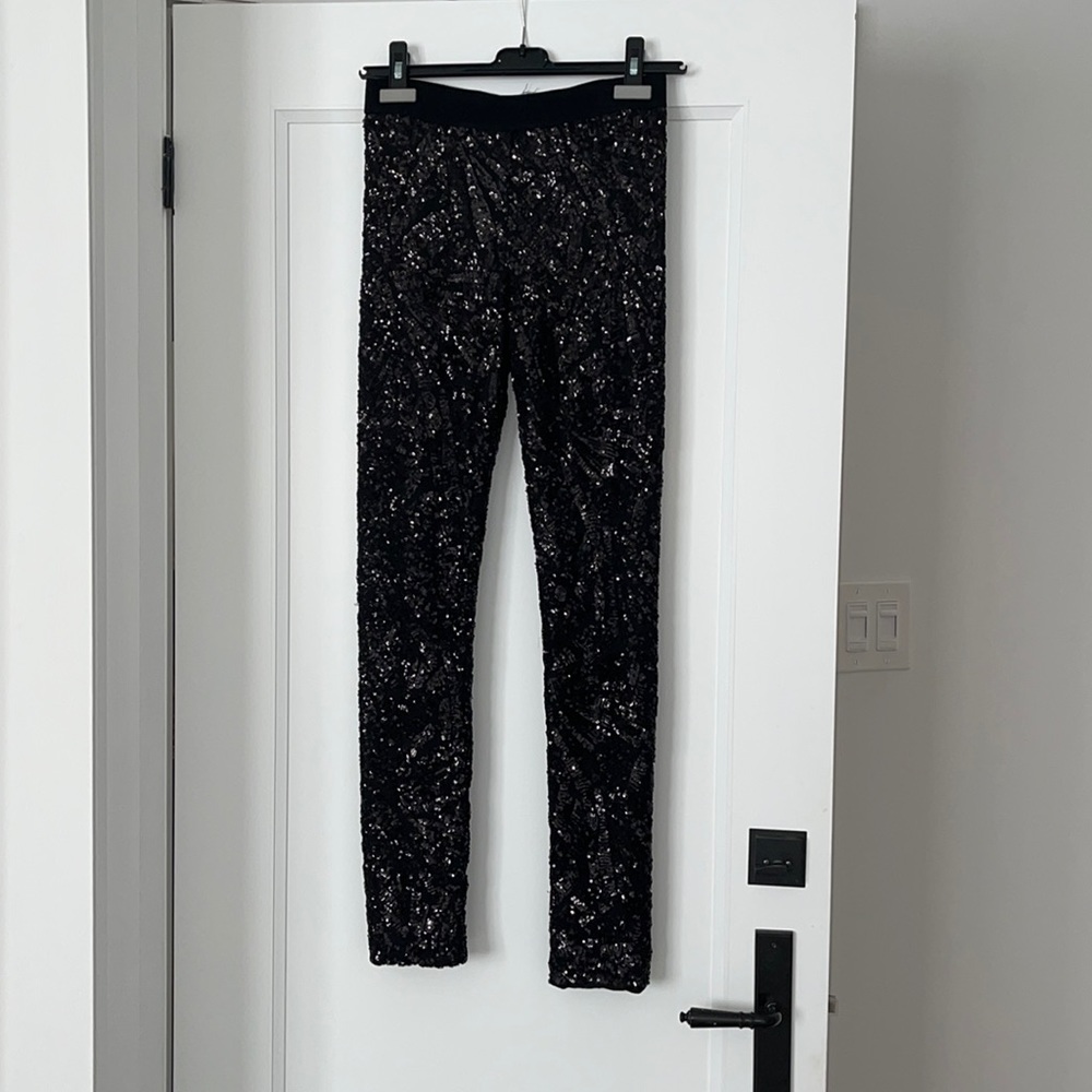 Sequined leggings.